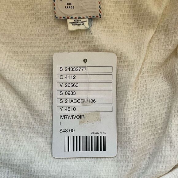 Anthropologie 9-H15 STCL Womens Large Layered Top Ivory Lagenlook Flowy NWT - Picture 9 of 12